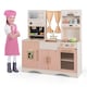 image 9 of COSTWAY Kids Kitchen Playset Toddlers Wooden Pretend Play Kitchen Toy