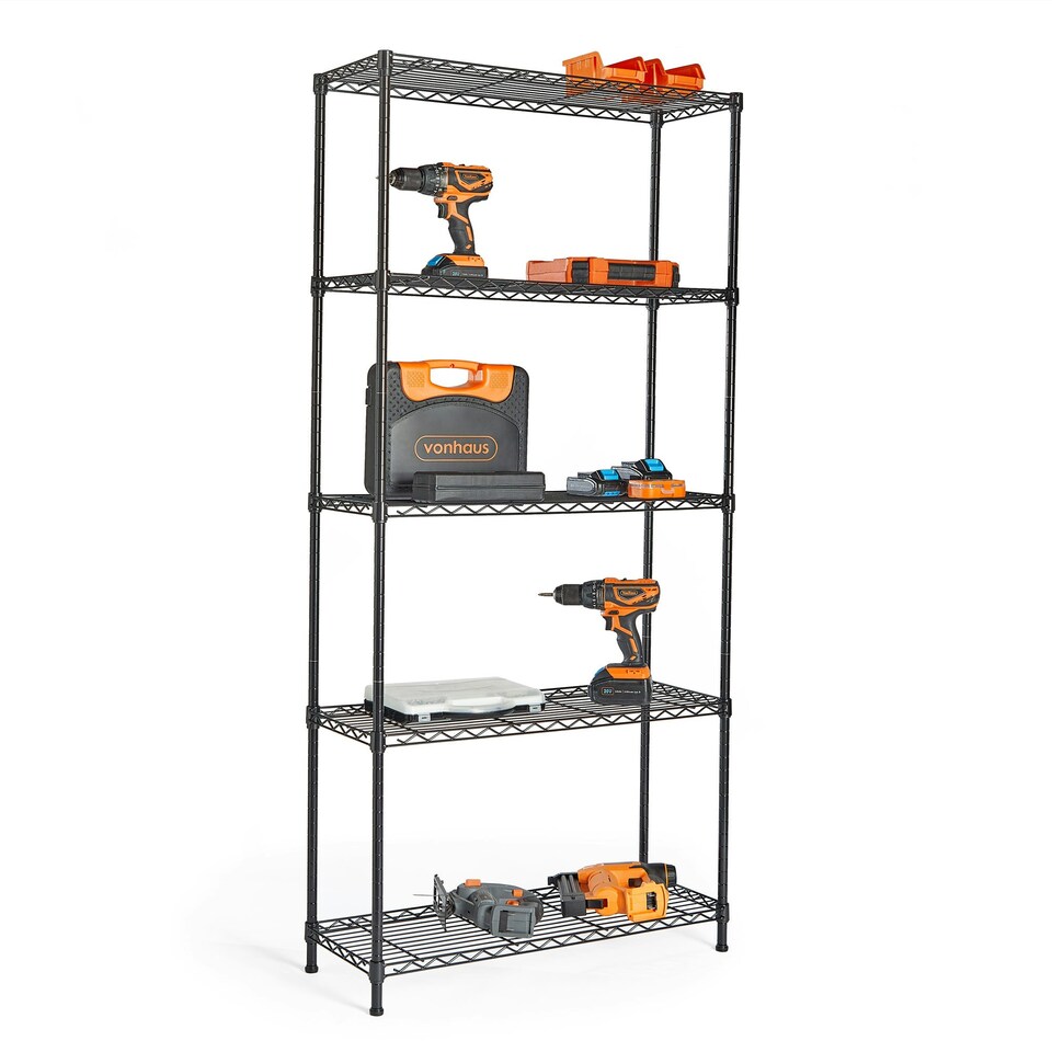 image 1 of VonHaus 5 Tier Wire Shelving Unit for Home Storage