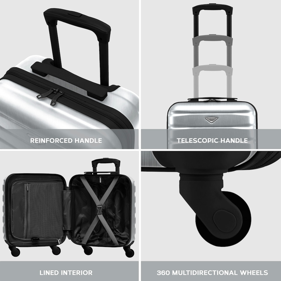 image 1 of Flight Knight Suitcase Sets 3 Piece, Large Suitcase, Extra Large Suitcase, easyJet Cabin Bag 45x36x20cm Underseat Carry On, 100+ Airlines Approved - BA, Ryanair Blue | Navy | Large