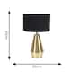 image 3 of ValueLights Jax Antique Brass Touch Table Lamp Black Shade and Bulb