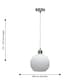 image 8 of First Choice Lighting Betchley White Ribbed Glass Globe with Satin Nickel Pendant Fitting Silver | White