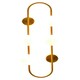 image 4 of Interiors by Premier Four Bulb White Glass Wall Light, Brass Finish Oval Frame Wall Sconce, Minimalist Metal Wall Lamp Gold