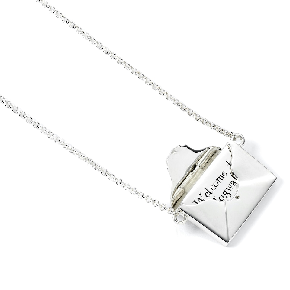 image 1 of Harry Potter Sterling Silver Acceptance Letter Necklace in Opening Envelope - NNP0017