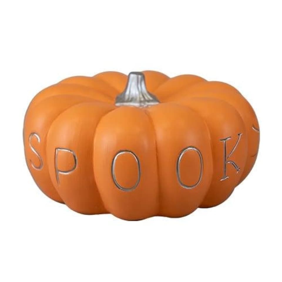 Spooky Orange Terracotta Pumpkin Halloween Decoration 19cm