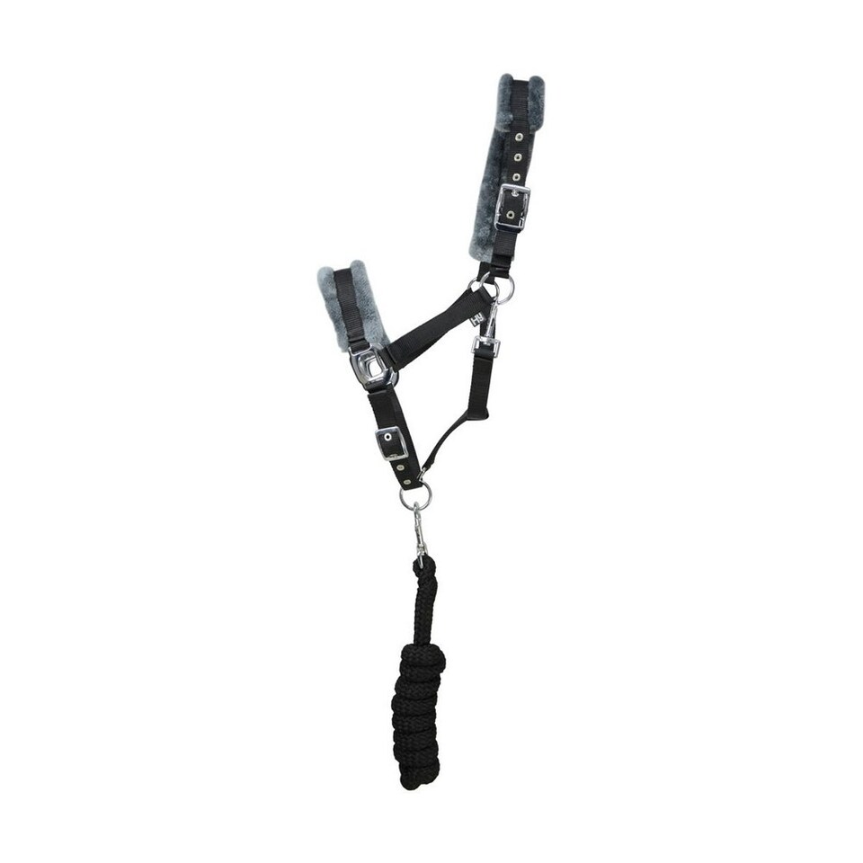 Hy Sport Active Head Collar And Rope - Black - Pony