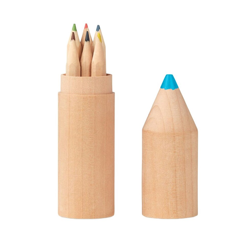 image 1 of MidOcean Petit Coloret Wooden Coloured Pencil (Pack of 6) - Wood - One Size Brown