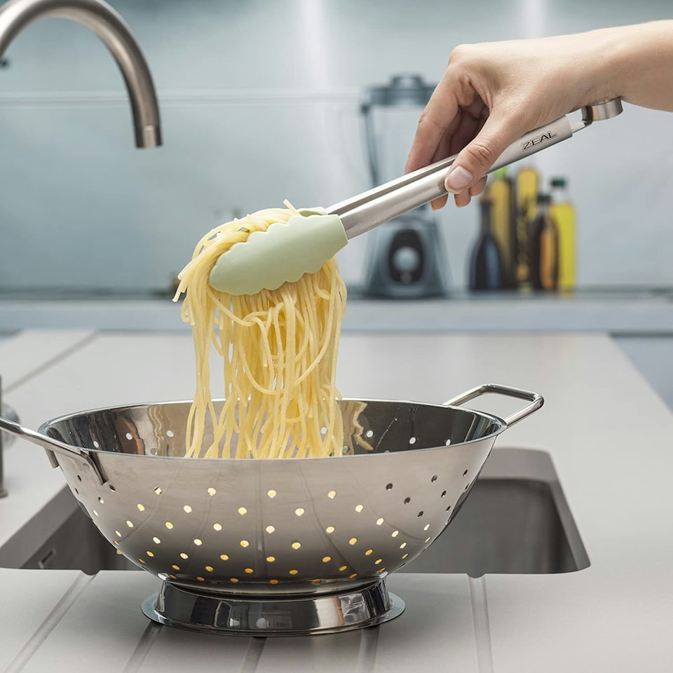 image 1 of Zeal Silicone Cooking Tongs, 25cm, Sage Green