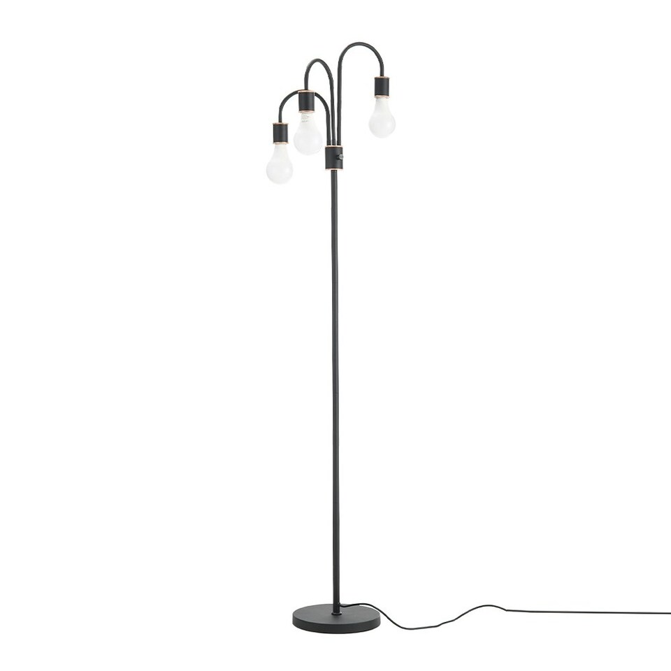 image 1 of Living and Home Industrial 3-Light Floor Lamp, 164