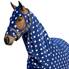 Supreme Products Dotted Fleece Horse Hood - Noble Navy - 17.2 Hands