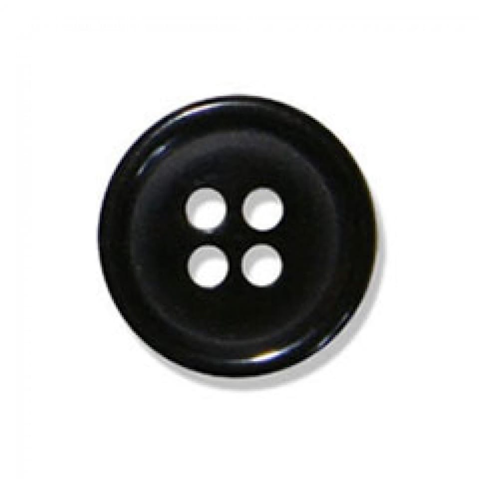 Trimits Black Round Jacket Buttons for Dressmaking - 15mm - per value pack of 100