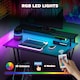 image 4 of HOMCOM LED Gaming Desk with Power Outlets and Monitor Stand 100 x 60cm Black