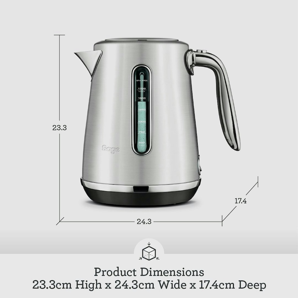 image 1 of Sage The Soft Top Luxe Quiet Electric Kettle - Fast Boil, Opens Softly, Elegant Design - 1.7 L Capacity, Cordless, 2400 W - Black Truffle