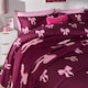 image 2 of OHS Bows 10.5 Tog Coverless Duvet with Pillowcase Bedding Set | Red | Burgundy/Pink | Double