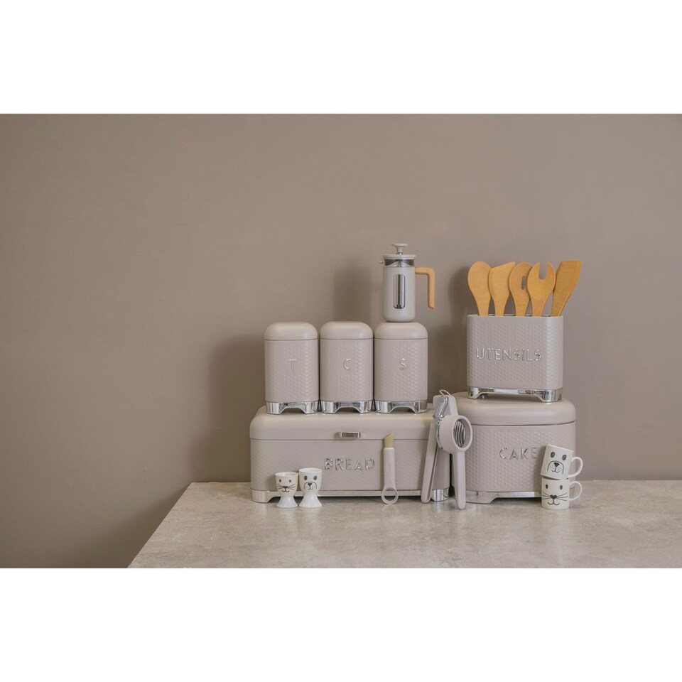 image 1 of Lovello Sugar Canister Green Textured 11x11cm