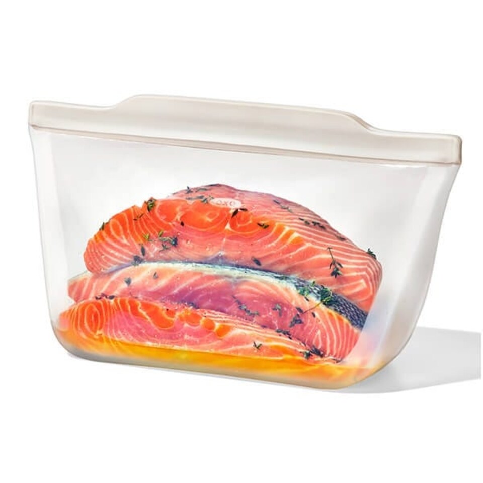 image 1 of OXO Good Grips Silicone 1.8L Oat Stand-Up Half Gallon Reusable Bag