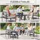 image 6 of Outsunny 5 Piece Metal Garden Furniture Sofa Set with Cushions, Light Grey | Grey | Light Grey