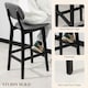 image 5 of HOMCOM Breakfast Bar stools Set of 2 with PU Leather Cover, Wood Legs, Dark Grey