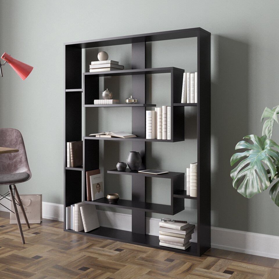 image 1 of Decorotika Esteban Geometric Bookcase | Black