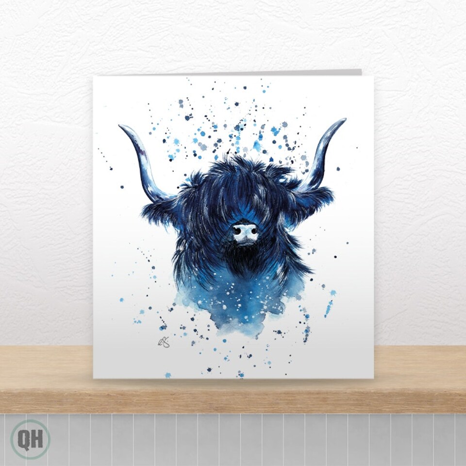 image 1 of Billy Blue Watercolour Christmas Card By Elizabeth Grant