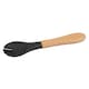 image 1 of Tiny Dining Bamboo Silicone Tip Fork - Black - Children's Baby Toddler Soft Curved Feeding Weaning Fork | Black | Black | 14 x 3.5 x 1.5 CM | 1