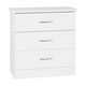 image 1 of Nevada 3 Drawer Chest - L40 x W81 x H70.5 cm - White Gloss