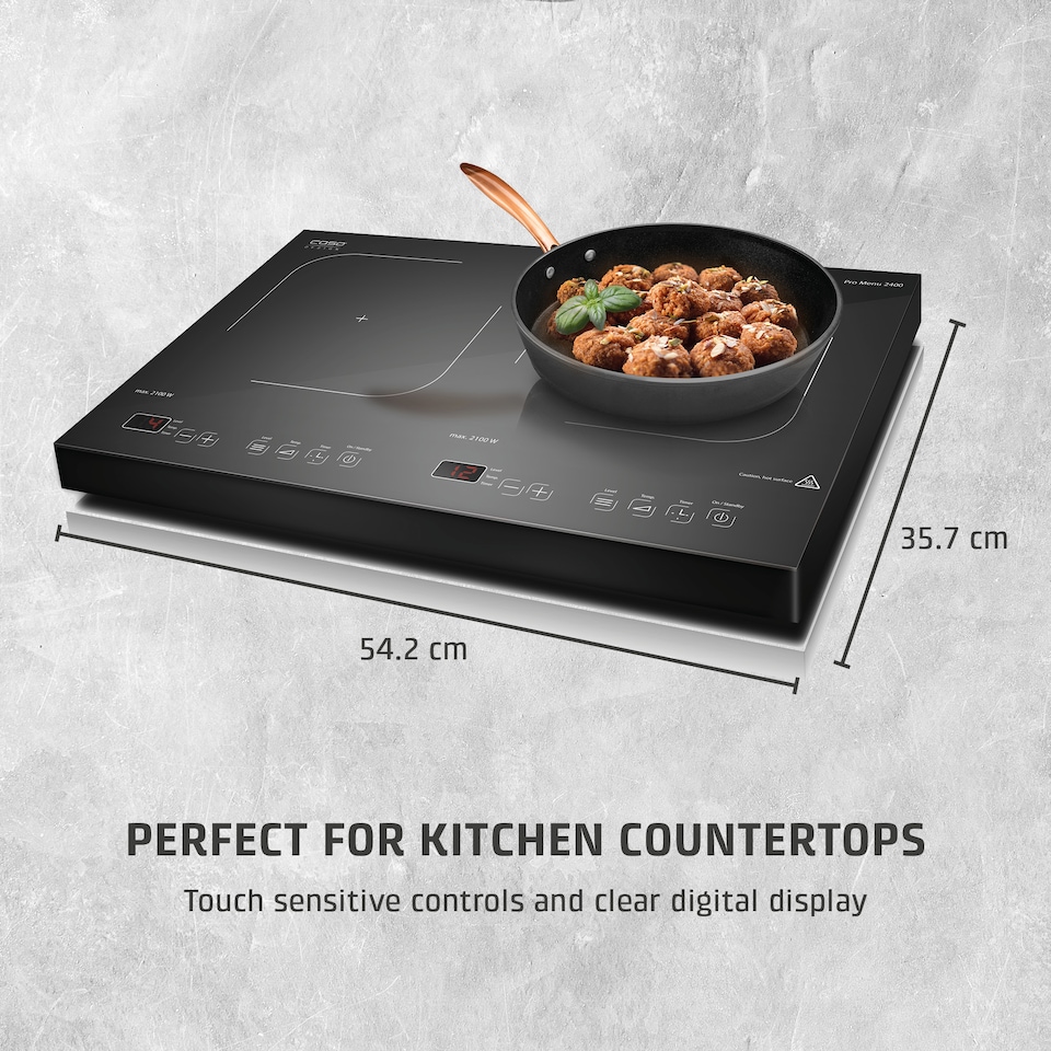 CASO Design ProMenu 2400 Portable Induction Hob, Double Electric Hob ...