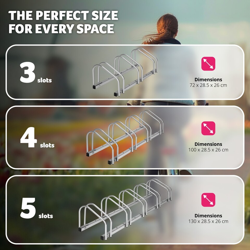 image 1 of Bike Rack, for ground or wall-mounting - for 3 Bikes