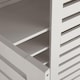 image 5 of Oslo 3 Door Wooden Shoe Storage Cabinet Rack Stand Cupboard Slatted Doors | White
