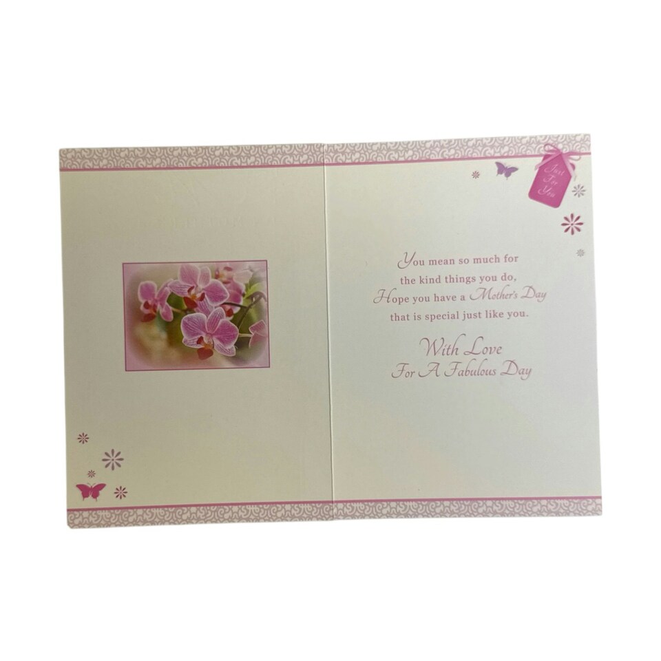 image 1 of To a Dear Mam Pink Orchid Flowers Design Mother's Day Card