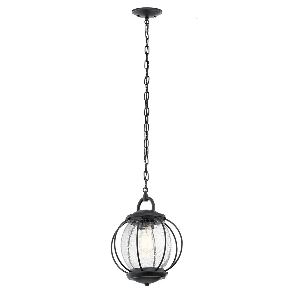image 1 of Vandalia 1 Light Small Outdoor Ceiling Chain Lantern Black, E27
