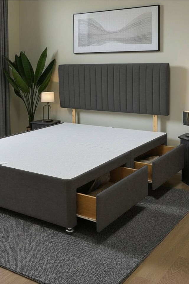 image 1 of Emily Divan Bed Base 2 Drawers, with Headboard Naples Fabric