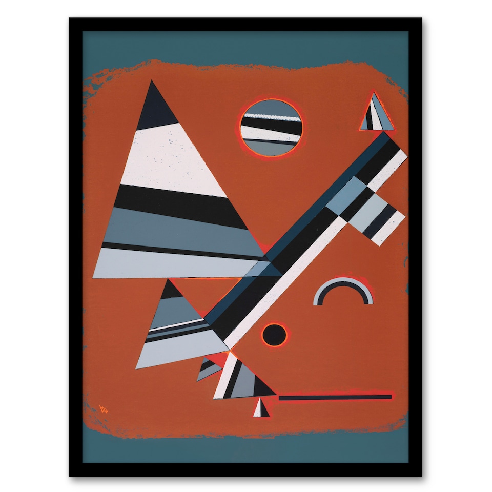 image 1 of Wassily Kandinsky Framed Wall Art Print Gris Grey Abstract Painting Home Décor