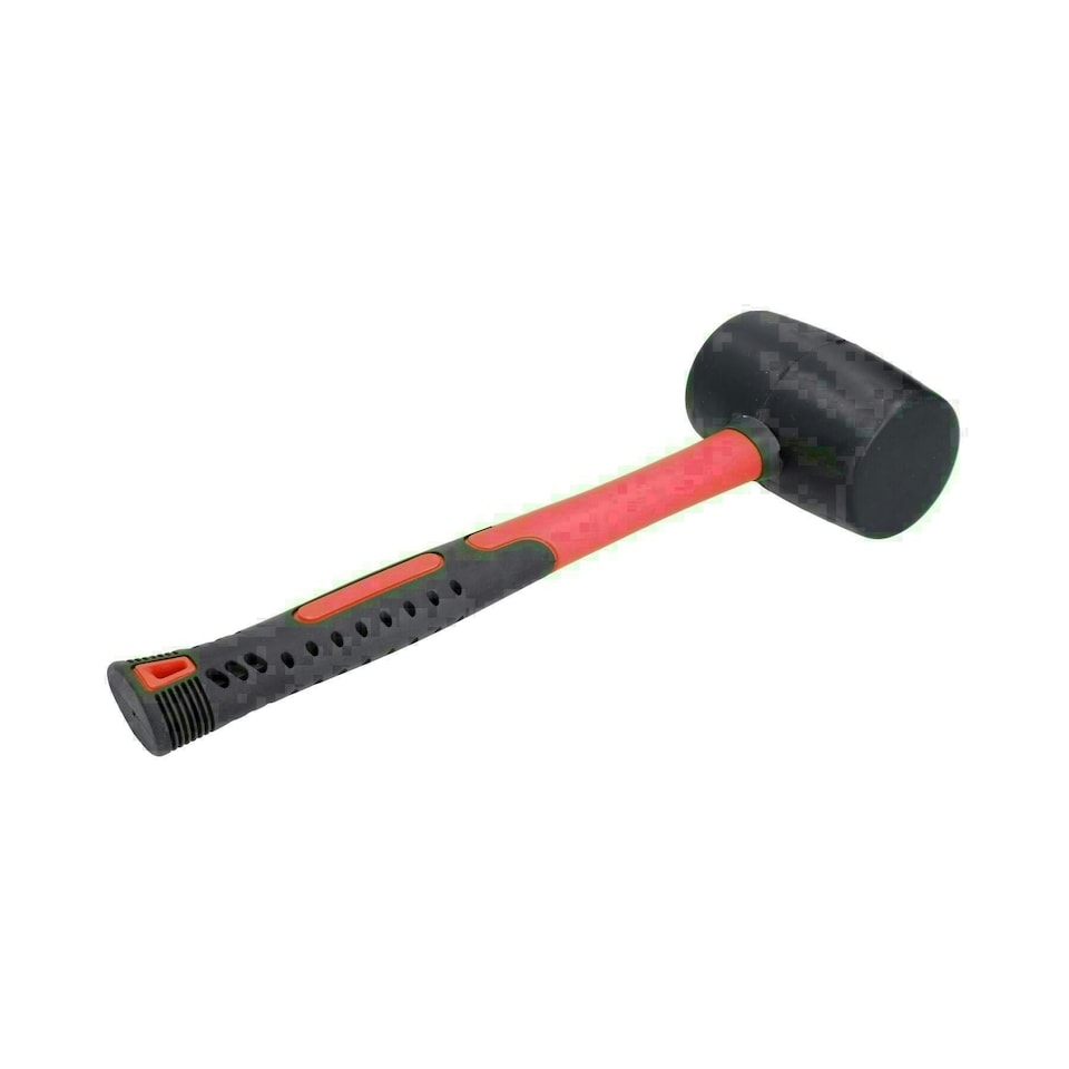 image 1 of 16oz Black Rubber Mallet 70% Fibreglass Handle Hammer Non Marking TE923