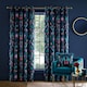 image 1 of Catherine Lansfield Mya Tropical Birds Eyelet Curtains | Blue | Navy Blue