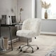 image 1 of Living and Home Modern Fluffy Faux Fur Office Vanity Chair, White