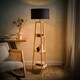 image 2 of ValueLights Hiru Wooden 3 Tier Shelf Floor Lamp Black Shade Black