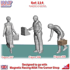 Trackside Unpainted Figure Scenery Display Set 114 Shopping Figures x 3 1:32 Wasp