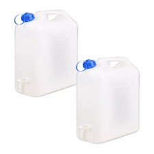 20L Plastic Water Jerry Can with Spout & Tap | White | 2