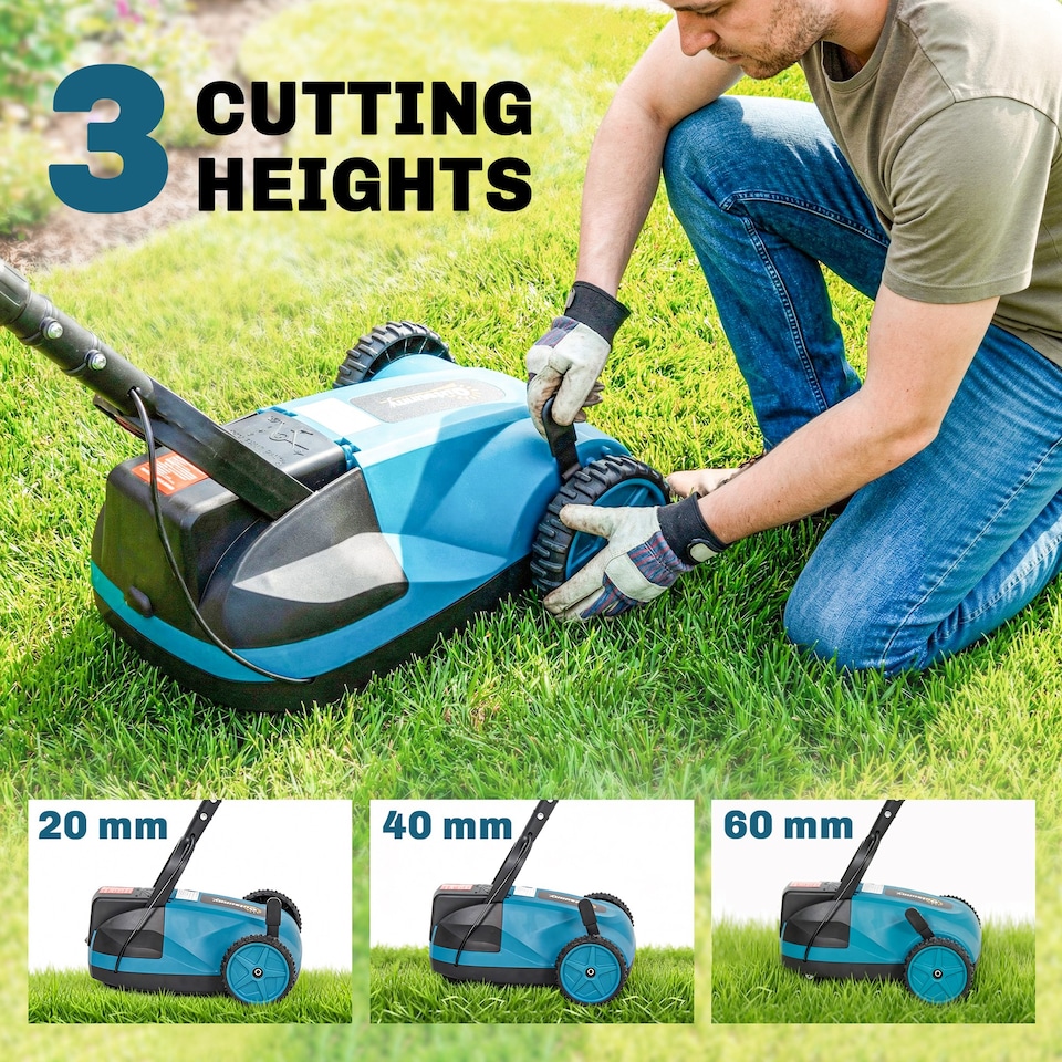 image 1 of Outsunny 18V Cordless Small Lawnmower with 2 x 4Ah Batteries & Charger