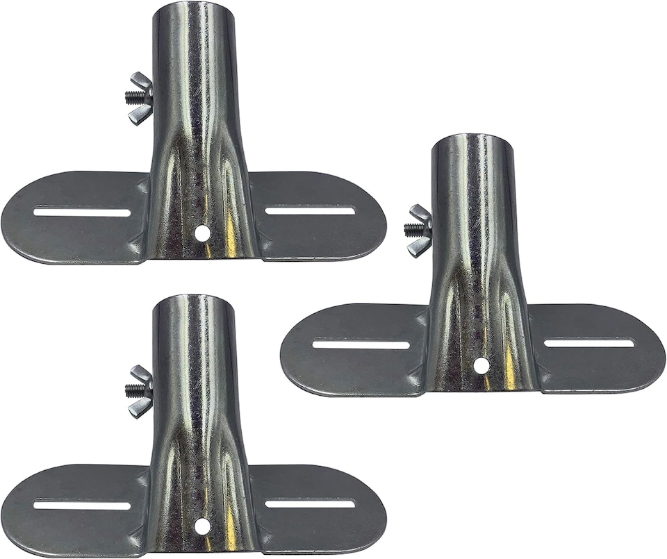 image 1 of Metal Broom Handle Support Bracket Heavy Duty Adjustable Brace for Push Brooms | Silver
