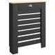 image 1 of HOMCOM Radiator Cover with Drawer, Horizontal Slat, 78cm | Black | Black | 78W x 19D x 95.5H cm