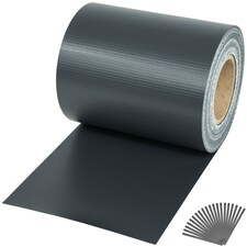 Privacy Film - double-sided print, opaque and tear-resistant, fastening clips included | Grey | anthracite | 3500 x 19 x 0,04 cm | 1