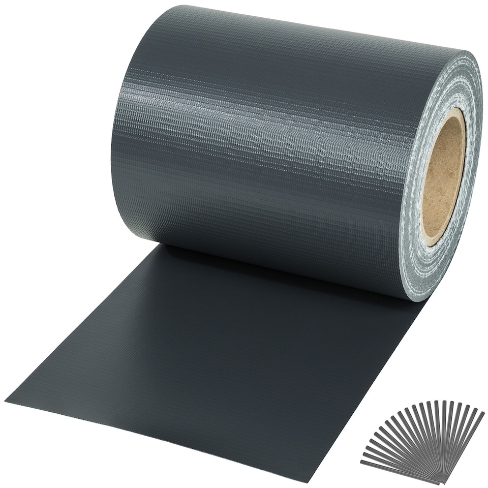 image 1 of Privacy Film - double-sided print, opaque and tear-resistant, fastening clips included | Grey | anthracite | 3500 x 19 x 0,04 cm | 1