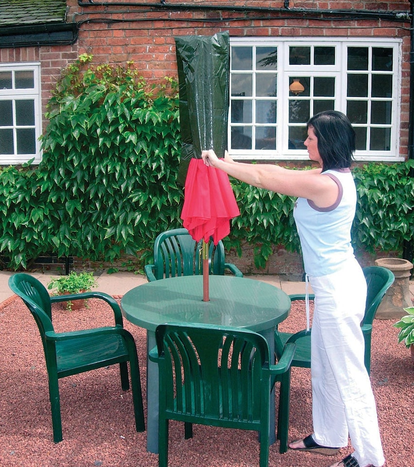 image 1 of Umbrella Parasol Cover Garden Patio Waterproof Outdoor Protection 175x24cm KINZO | Green