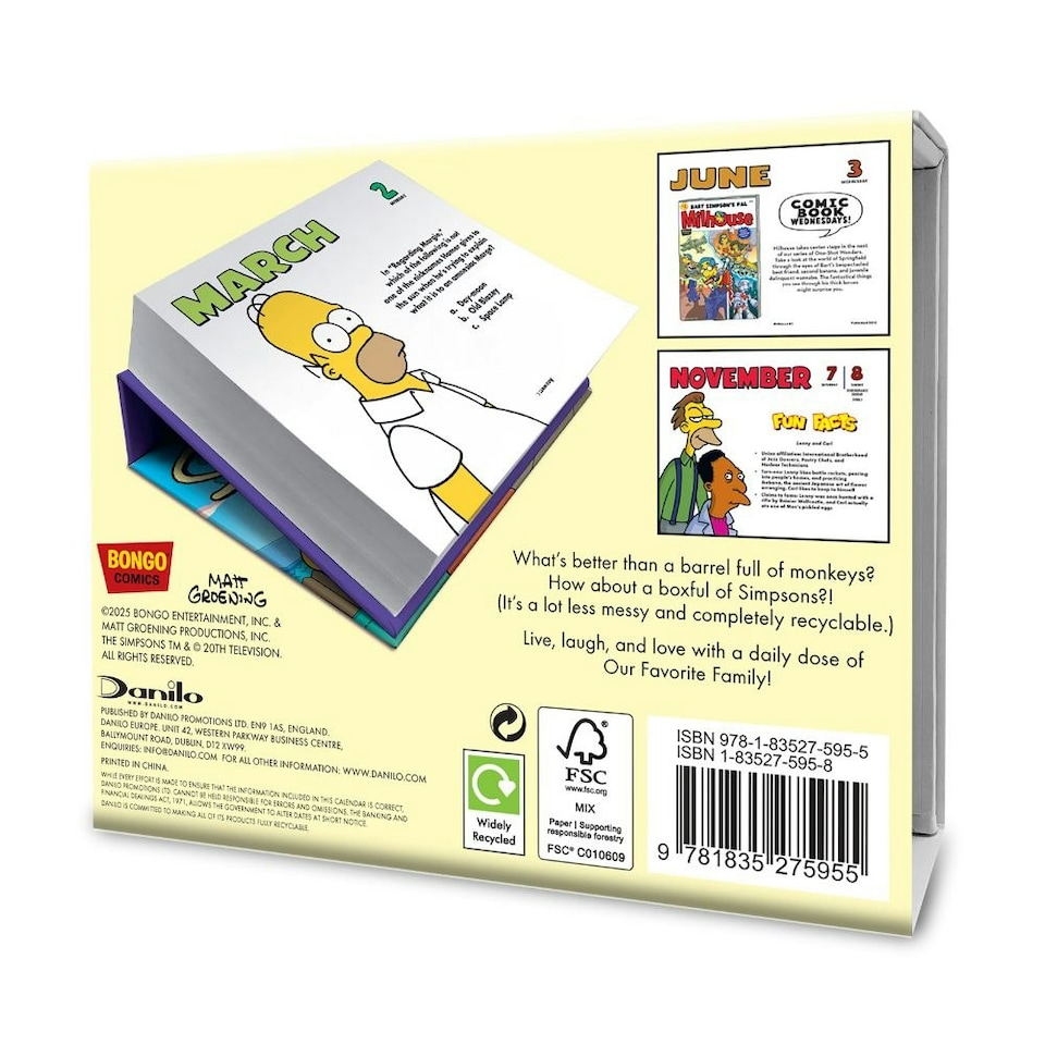 image 1 of THE SIMPSONS 2026 DESK BLOCK CALENDAR