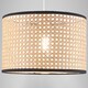 image 8 of Natural Wicker Rattan Drum Shaped Pendant Lamp Shade with Black Cotton Trims | Brown