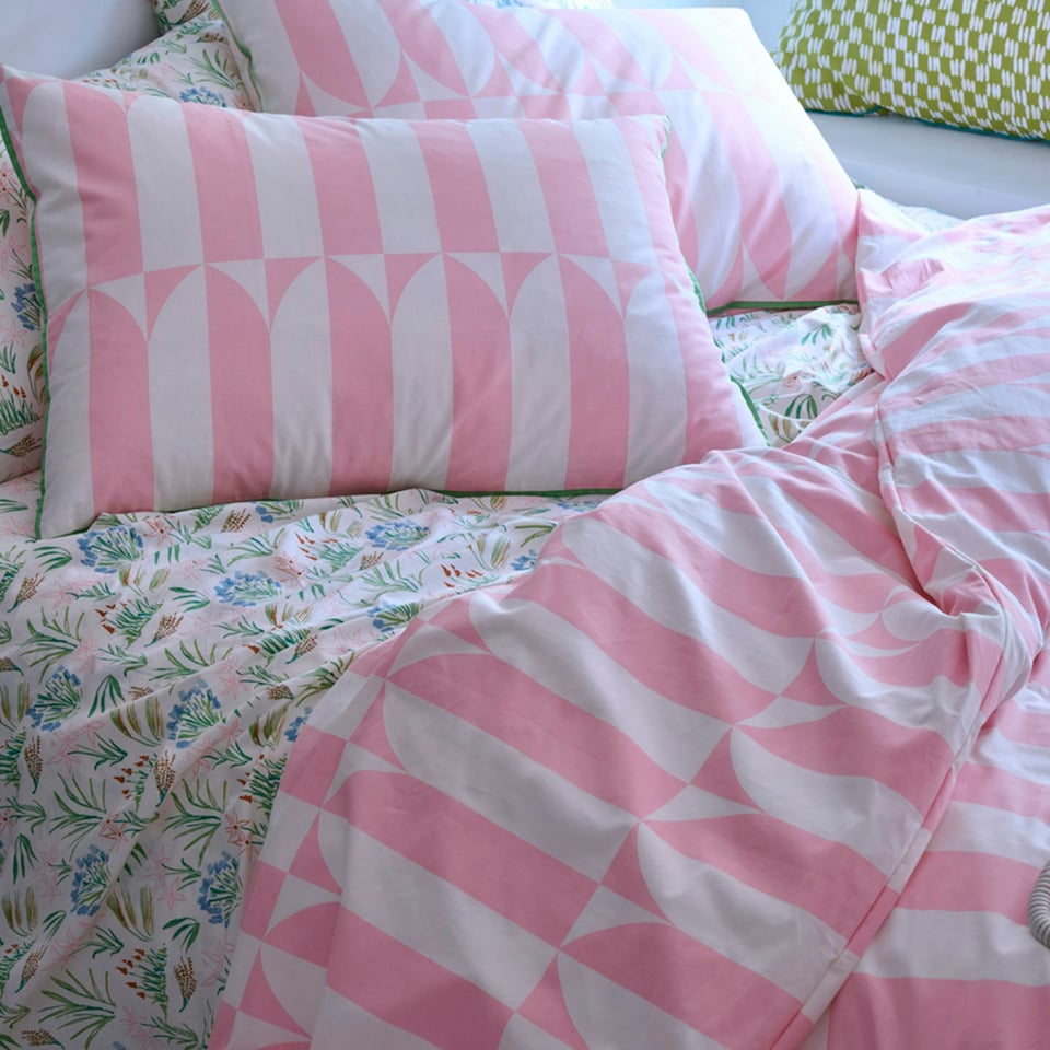 image 1 of Martex Pink Waverly Tile Duvet Cover Set Pink Double Pink | Double