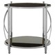 image 1 of Black Mirrored Side Table By Couch,Geometric Round Table,Spacious Bedside Table,Silver Decorative Table Silver