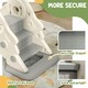 image 6 of AIYAPLAY 3-in-1 Kids Slide with Basketball Hoop, Climber, Cream White