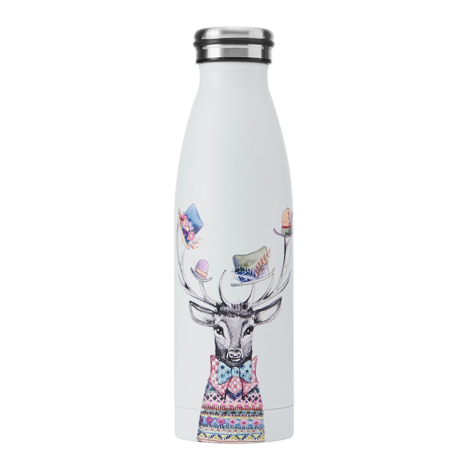 image 1 of Mikasa Water Bottle Stag Stainless Steel 500ml | White | 500ml